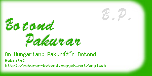 botond pakurar business card